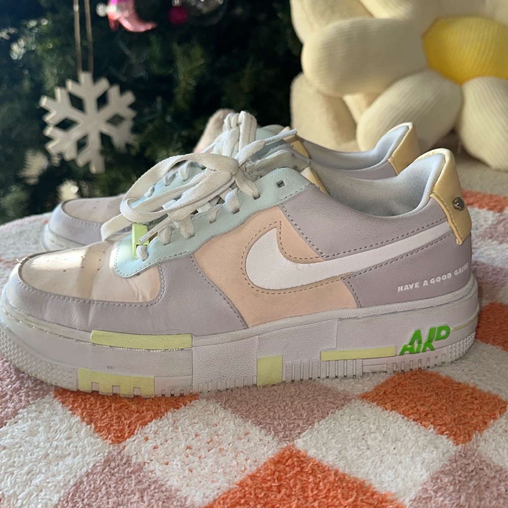 Nike Air Force with neon glow in the dark detail